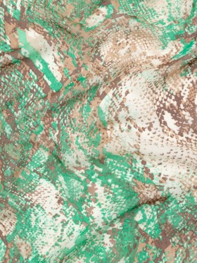 Green and Brown Python Printed Polyester Georgette Green and Brown Python Printed Polyester Georgette