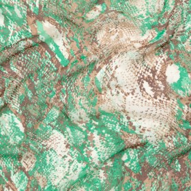 Green and Brown Python Printed Polyester Georgette Green and Brown Python Printed Polyester Georgette
