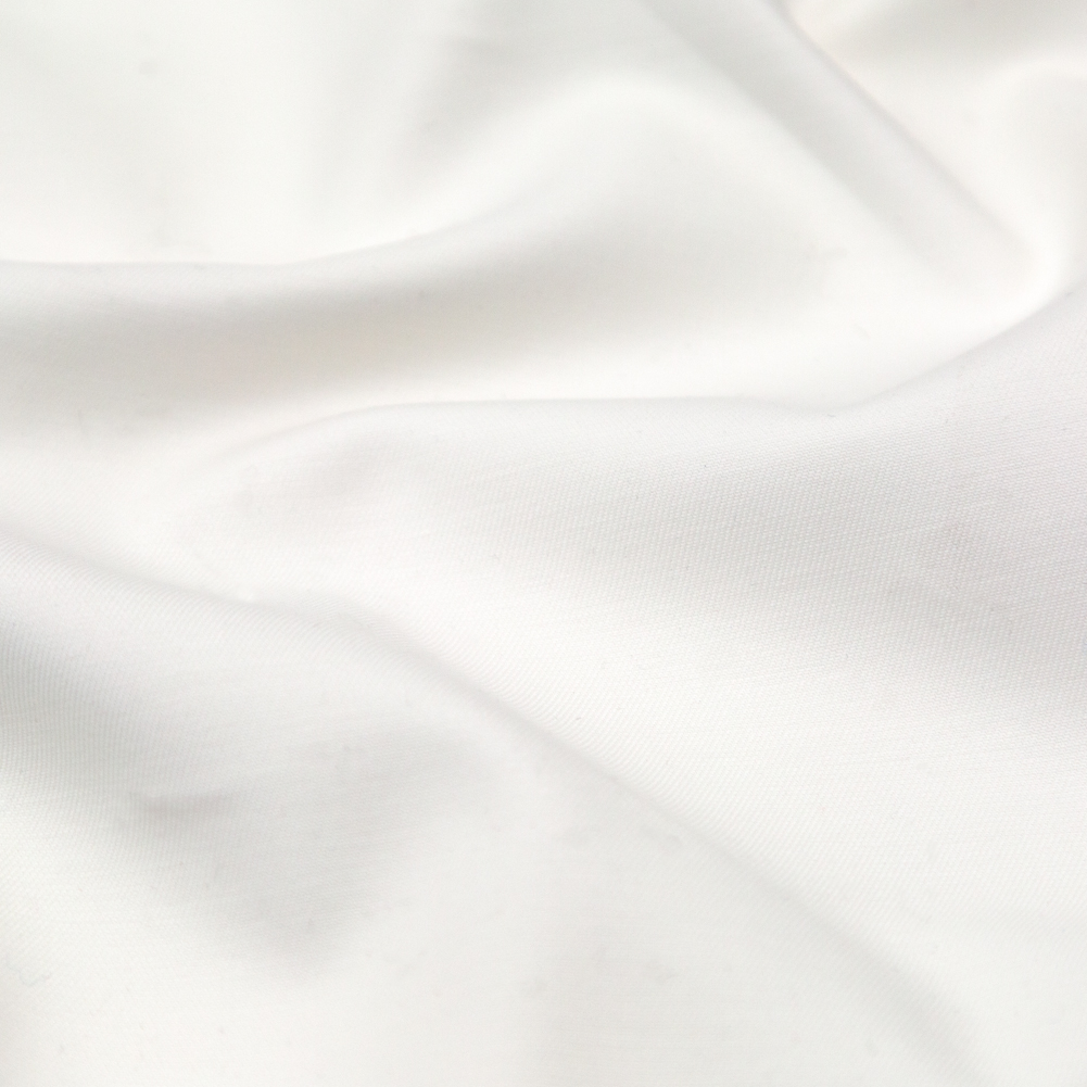 Italian Antique White Stretch Cotton Dobby