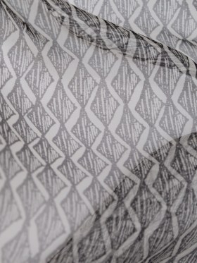 Brushed Nickel Zig Zag Silk Organza Brushed Nickel Zig Zag Silk Organza