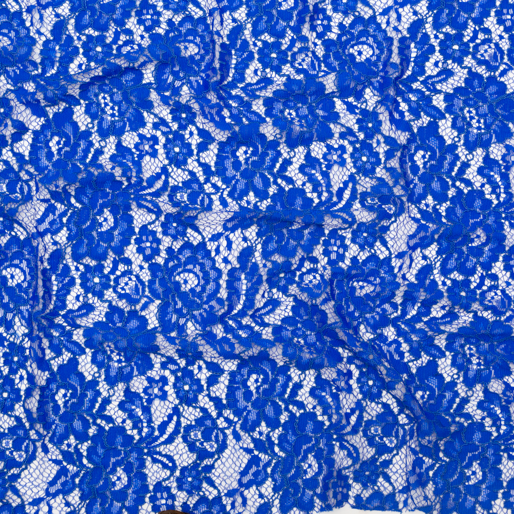 Re-Embroidered Dentelle Lace – Royal Blue Floral Re-Embroidered Dentelle Lace – Royal Blue Floral