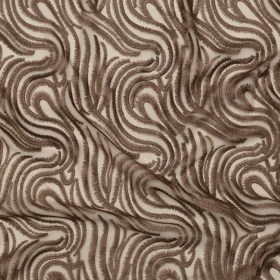 Abstract Embroidered Tulle – Metallic Copper Abstract Embroidered Tulle – Metallic Copper