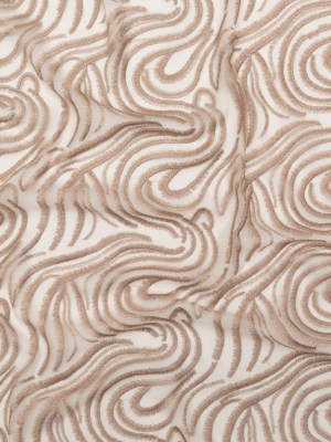 Abstract Embroidered Tulle – Metallic Pink Powder Abstract Embroidered Tulle – Metallic Pink Powder