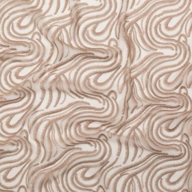 Abstract Embroidered Tulle – Metallic Pink Powder Abstract Embroidered Tulle – Metallic Pink Powder