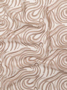 Abstract Embroidered Tulle – Metallic Pink Powder Abstract Embroidered Tulle – Metallic Pink Powder