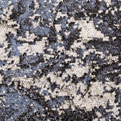 Duo-Tone Paillette Sequin Fabric – Navy Blue and White Duo-Tone Paillette Sequin Fabric – Navy Blue and White
