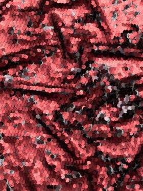 Duo-Tone Paillette Sequin Fabric – Black and Burgundy Duo-Tone Paillette Sequin Fabric – Black and Burgundy