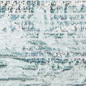 Mesh with Shell Sequins – Cerulean and White Stripes on Sky Blue Mesh with Shell Sequins – Cerulean and White Stripes on Sky Blue