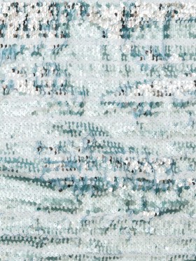 Mesh with Shell Sequins – Cerulean and White Stripes on Sky Blue Mesh with Shell Sequins – Cerulean and White Stripes on Sky Blue