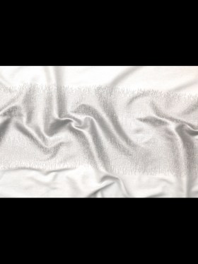 Italian Metallic Silver and White Abstract Cotton Jacquard Italian Metallic Silver and White Abstract Cotton Jacquard