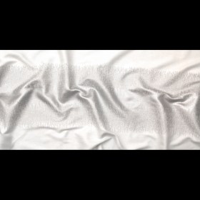 Italian Metallic Silver and White Abstract Cotton Jacquard Italian Metallic Silver and White Abstract Cotton Jacquard