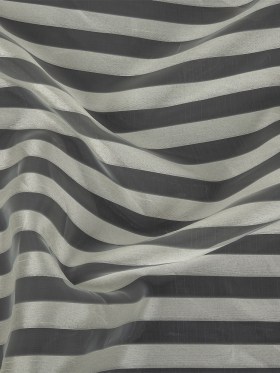 Cannoli Cream Organza with Woven Awning Stripes Cannoli Cream Organza with Woven Awning Stripes