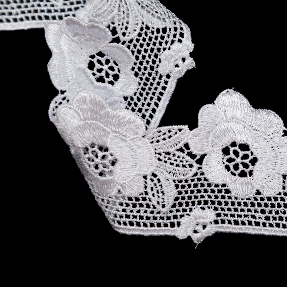 European White Floral Venise Lace Trim - 2.25"