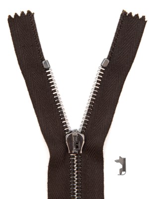 Mood Exclusive Italian Brown and Gunmetal T5 Closed End Metal Zipper – 9″ Mood Exclusive Italian Brown and Gunmetal T5 Closed End Metal Zipper – 9″