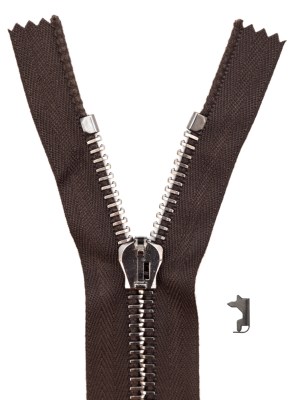 Mood Exclusive Italian Brown and Gunmetal T8 Closed End Metal Zipper – 9″ Mood Exclusive Italian Brown and Gunmetal T8 Closed End Metal Zipper – 9″
