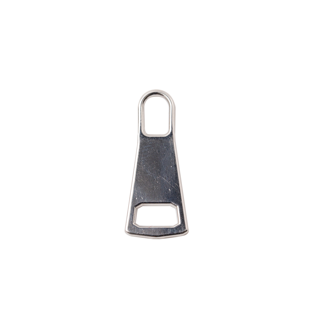 Mood Exclusive Italian Small Silver Flat Trapezium Metal Zipper Pull Mood Exclusive Italian Small Silver Flat Trapezium Metal Zipper Pull