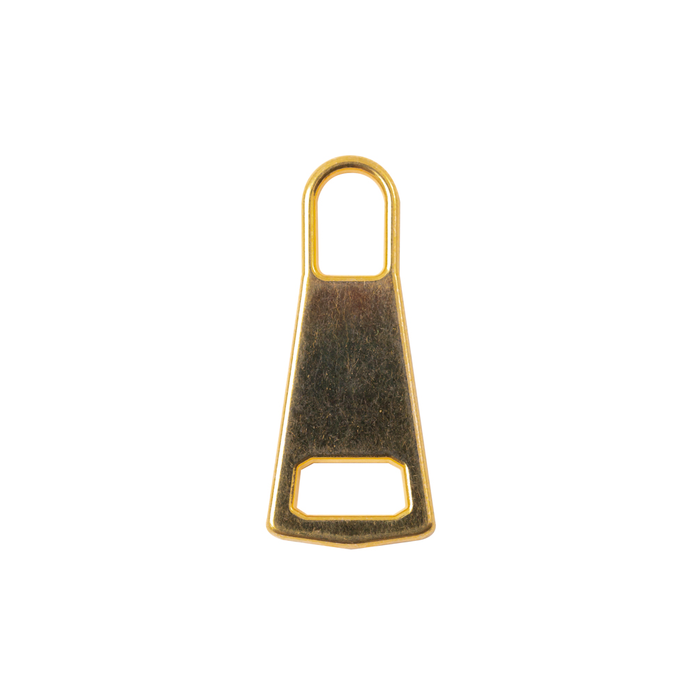 Mood Exclusive Italian Large Gold Flat Trapezium Metal Zipper Pull Mood Exclusive Italian Large Gold Flat Trapezium Metal Zipper Pull