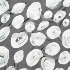 Black and White Rosy Silk Chiffon Black and White Rosy Silk Chiffon