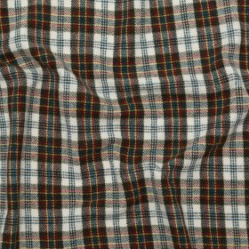 Italian Antique Gold, Forest, Teal and Oatmeal Plaid Wool Twill Coating Italian Antique Gold, Forest, Teal and Oatmeal Plaid Wool Twill Coating