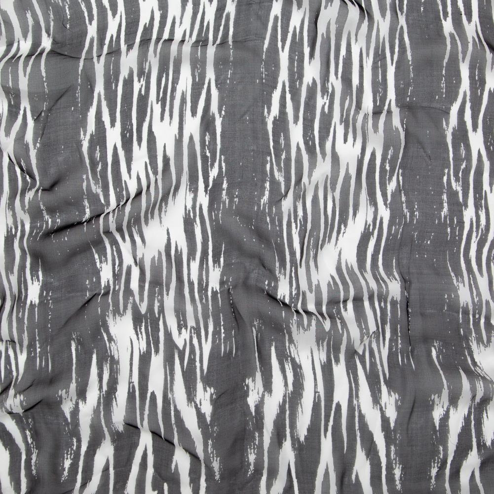 Black and White Abstract Silk Chiffon Black and White Abstract Silk Chiffon