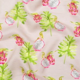 Dragon Fruit on Mauve Printed Linen Woven Dragon Fruit on Mauve Printed Linen Woven