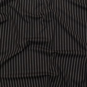 Italian Black and White Broken Chalk Stripe Stretch Woven Italian Black and White Broken Chalk Stripe Stretch Woven
