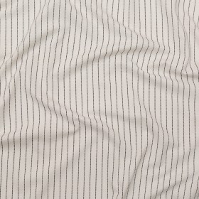 Italian White and Black Broken Chalk Stripe Stretch Woven Italian White and Black Broken Chalk Stripe Stretch Woven