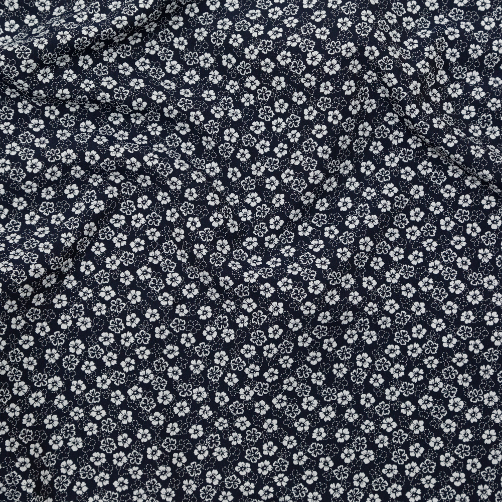 French Navy and White Floral Jacquard French Navy and White Floral Jacquard