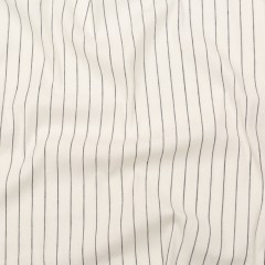 Stretch Linen – Metallic Silver and Black Stripes on White – Lindasol Collection Stretch Linen – Metallic Silver and Black Stripes on White – Lindasol Collection