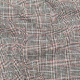 Mirador Gray and Port Royale Plaid Stretch Linen Woven Mirador Gray and Port Royale Plaid Stretch Linen Woven