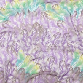 Spiced Plum and Stone Green Feathers Silk Chiffon Spiced Plum and Stone Green Feathers Silk Chiffon