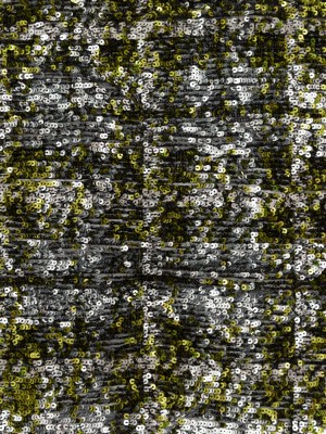 Mesh with Baby Sequins – Metallic Green and Silver on Black Mesh with Baby Sequins – Metallic Green and Silver on Black