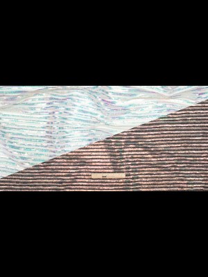 Netting with Baby Sequins – Aqua and Pink Iridescent Stripes on White Netting with Baby Sequins – Aqua and Pink Iridescent Stripes on White