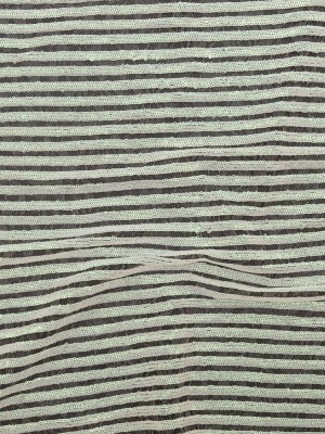 Netting with Baby Sequins – Glittery Green and Pink Iridescent Stripes on White Netting with Baby Sequins – Glittery Green and Pink Iridescent Stripes on White