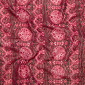 Cardinal Red Damask Cotton Voile with Metallic Gold Stripes Cardinal Red Damask Cotton Voile with Metallic Gold Stripes