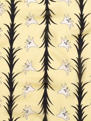 Milly Italian Creme Brulee, Lima Bean and Black Printed Silk Chiffon Milly Italian Creme Brulee, Lima Bean and Black Printed Silk Chiffon