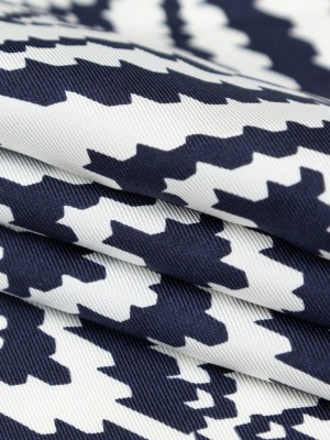 Milly Italian Night Sky and Nimbus Cloud Geometric Silk Twill Milly Italian Night Sky and Nimbus Cloud Geometric Silk Twill