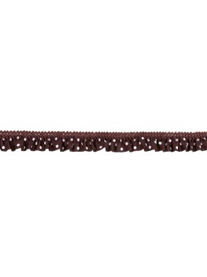 European Brown and White Polka Dot Ruffled Stretch Grosgrain .875″ European Brown and White Polka Dot Ruffled Stretch Grosgrain .875″