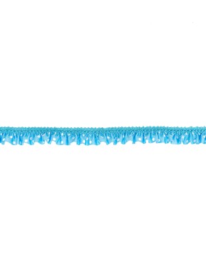 European Sky Blue and White Polka Dot Ruffled Stretch Grosgrain .875″ European Sky Blue and White Polka Dot Ruffled Stretch Grosgrain .875″