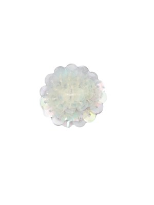 White Iridescent Sequin Flower Applique – 1.5″ White Iridescent Sequin Flower Applique – 1.5″