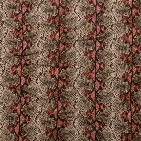 Italian Brown and Red Snakeskin Digitally Printed Viscose Jersey Italian Brown and Red Snakeskin Digitally Printed Viscose Jersey