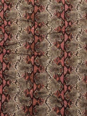 Italian Brown and Red Snakeskin Digitally Printed Viscose Jersey Italian Brown and Red Snakeskin Digitally Printed Viscose Jersey