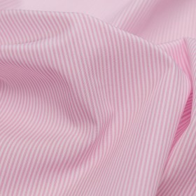 Pink and White Pencil Striped Cotton Shirting Pink and White Pencil Striped Cotton Shirting