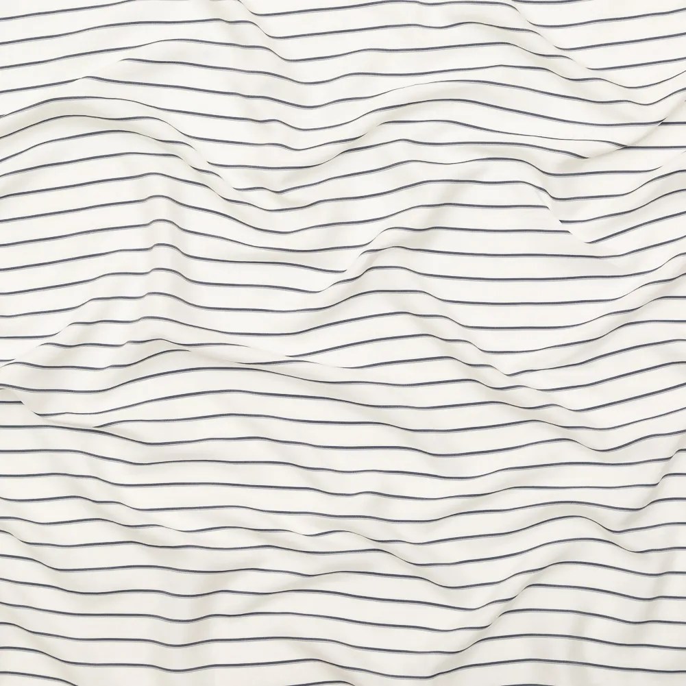 The Row Ivory and Dark Navy Shadow Striped Silk Lining The Row Ivory and Dark Navy Shadow Striped Silk Lining