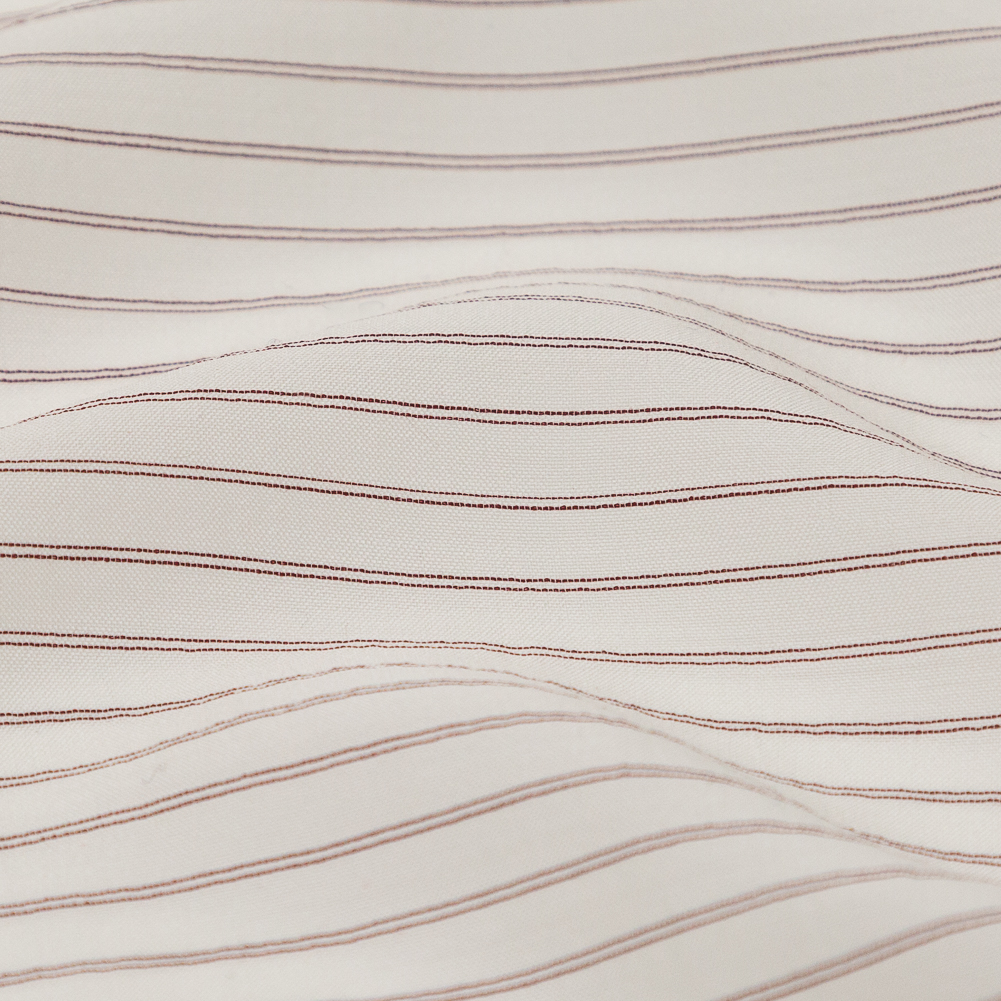 Double Pinstriped Silk Lining by The Row – Ivory and Burgundy Double Pinstriped Silk Lining by The Row – Ivory and Burgundy