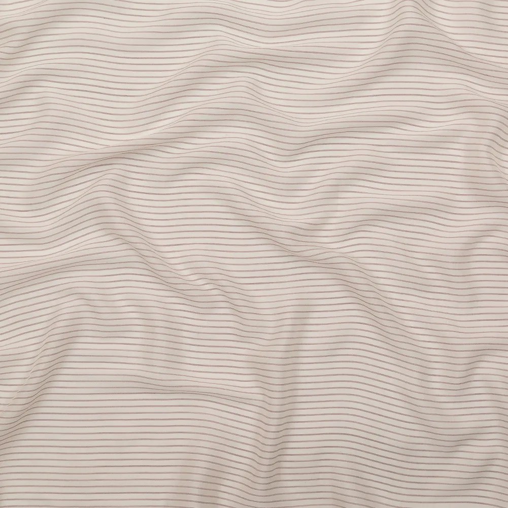 Double Pinstriped Silk Lining by The Row – Ivory and Burgundy Double Pinstriped Silk Lining by The Row – Ivory and Burgundy