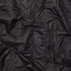 Black Rectangular Ribs Quilted Coating with Knit Backing Black Rectangular Ribs Quilted Coating with Knit Backing