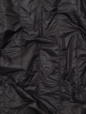 Black Rectangular Ribs Quilted Coating with Knit Backing Black Rectangular Ribs Quilted Coating with Knit Backing