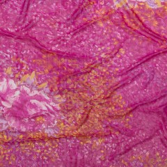 Magenta Haze and Orange Abstract Stretch Knit Magenta Haze and Orange Abstract Stretch Knit