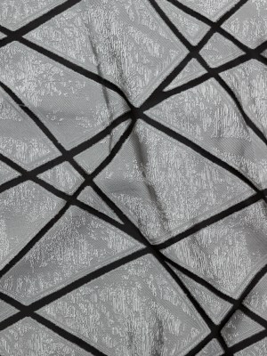 Silver and White Geometric Burnout Jacquard Silver and White Geometric Burnout Jacquard